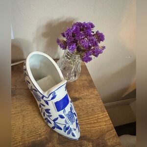 Limited edition- Blue and White Ceramic Shoe decor